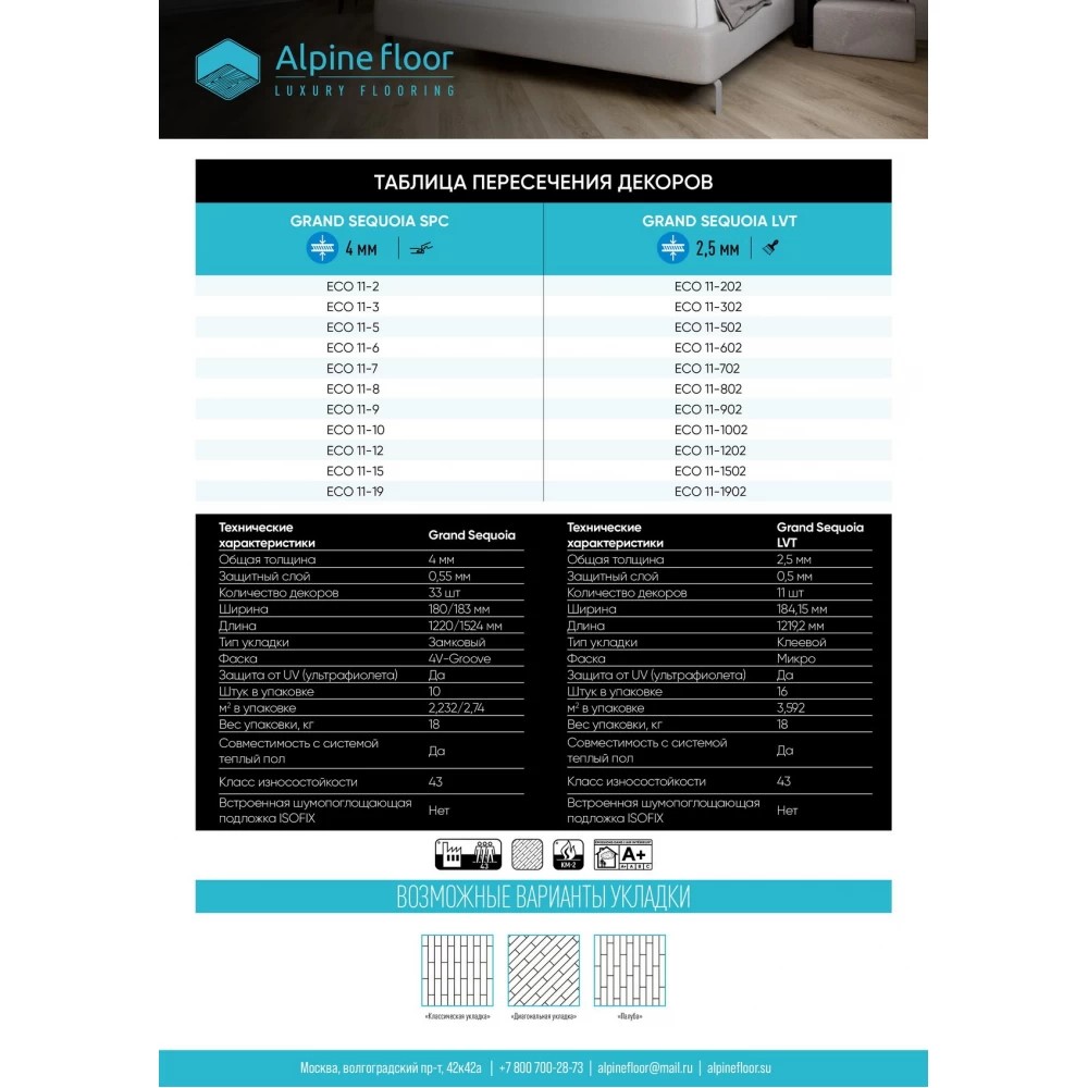 Alpine Floor LVT плитка Вайпуа ECO 11-1902